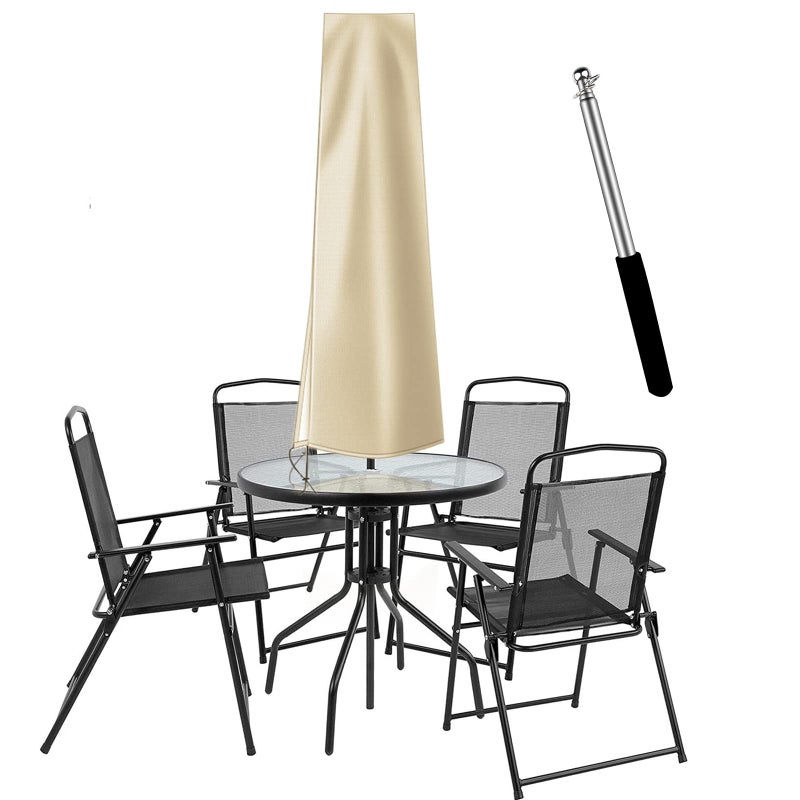 OKPOW Umbrella Covers for Outdoor Umbrellas - Small Patio Umbrella Cover for 6 ft to 9 ft Outdoor Table Umbrella - Waterproof Windproof Anti-UV Garden Parasol Covers, Khaki - Image 1